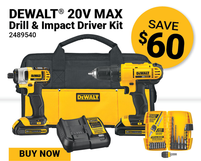 DeWALT® 20V MAX Drill & Impact Driver Kit with Rapid Load Drilling & Driving Set